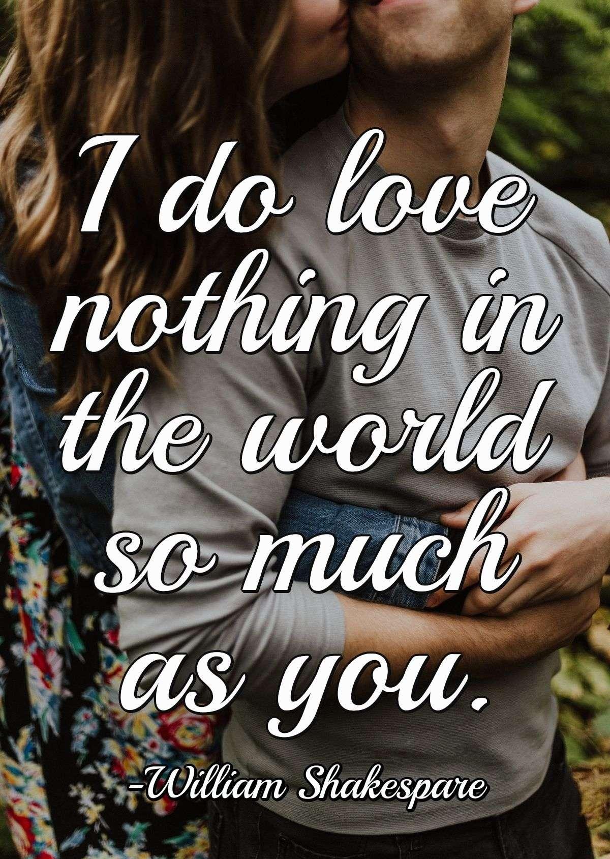 I do love nothing in the world so much as you.