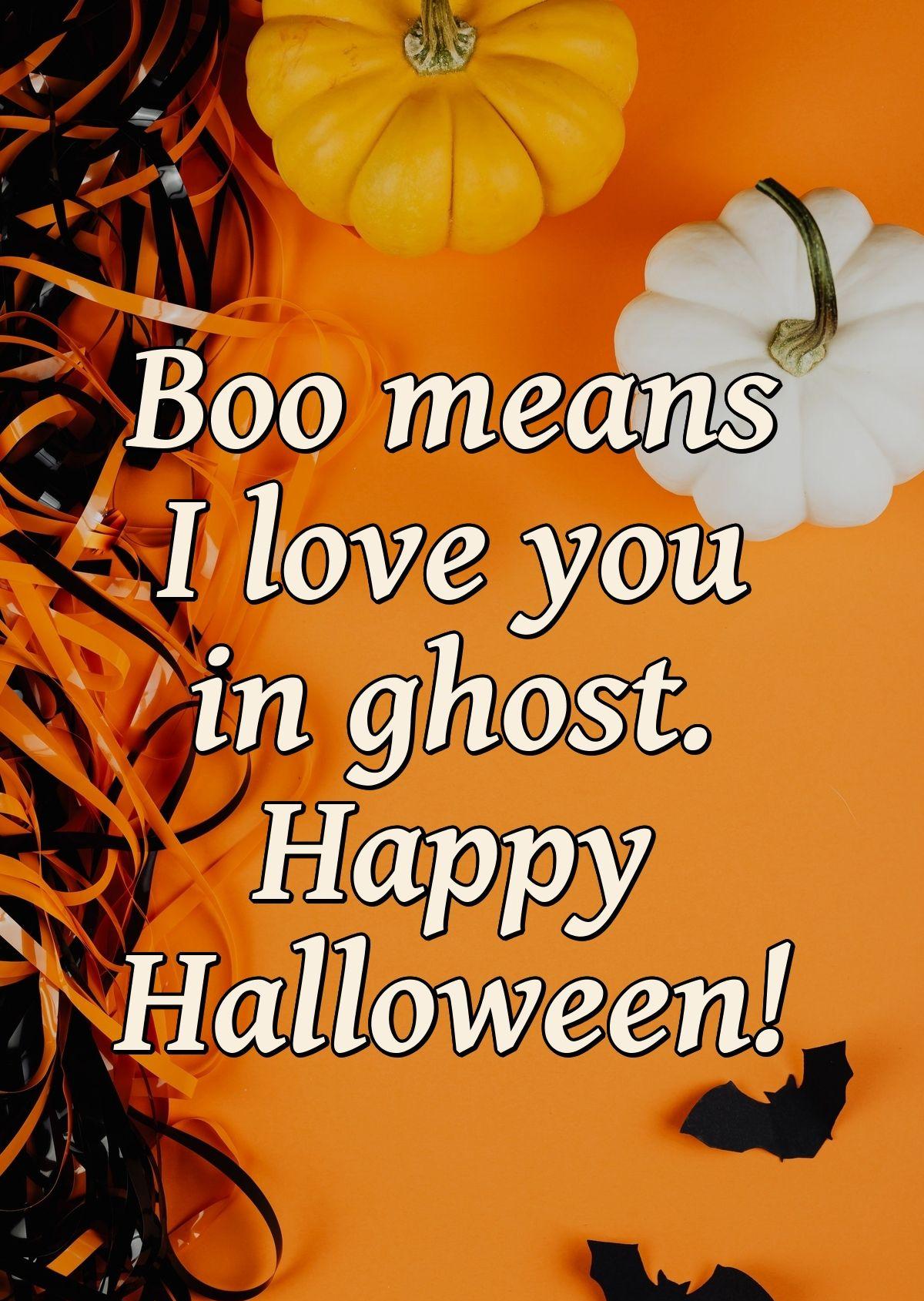 Boo means I love you in ghost. Happy Halloween!