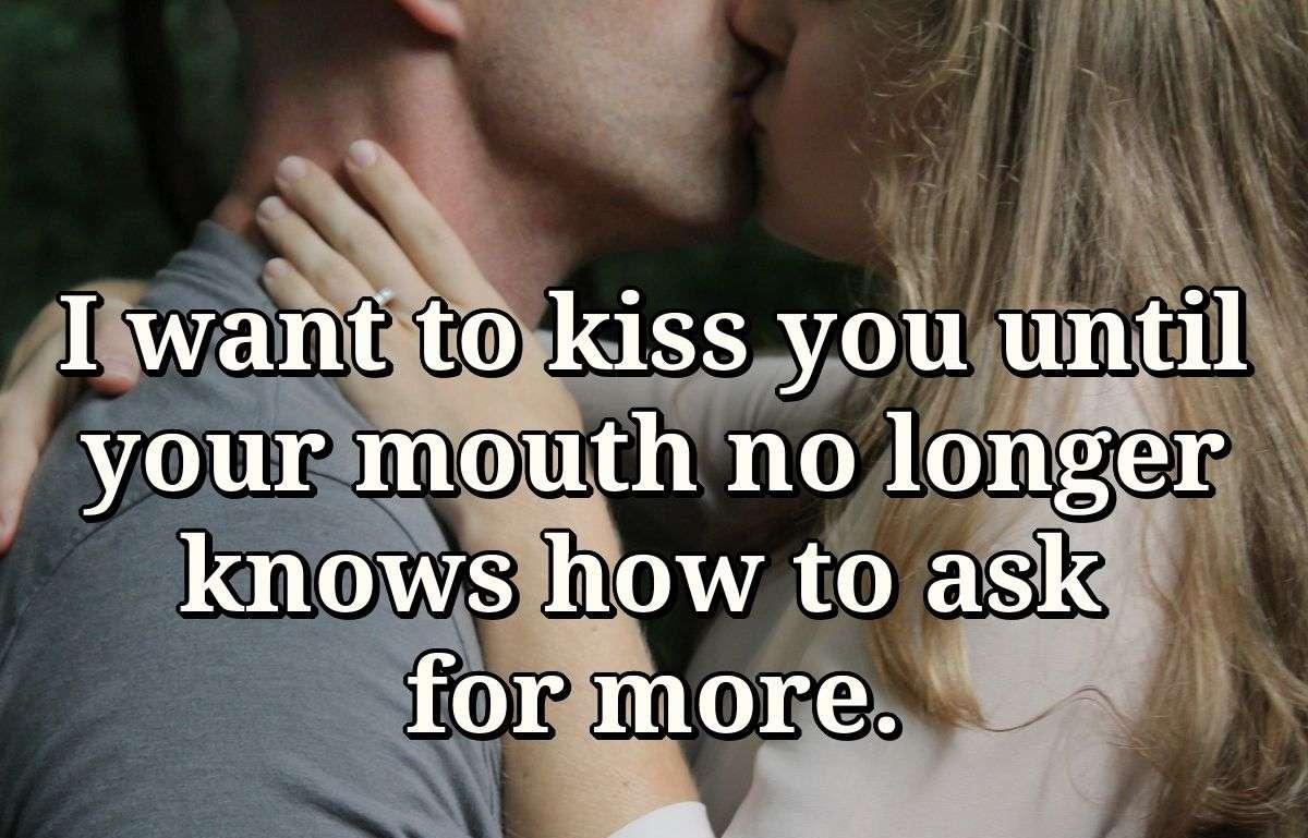 I want to kiss you until your mouth no longer knows how to ask for more.