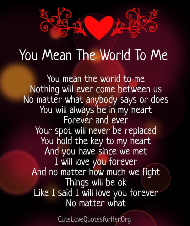 You Mean the World to Me Poems for Her & Him