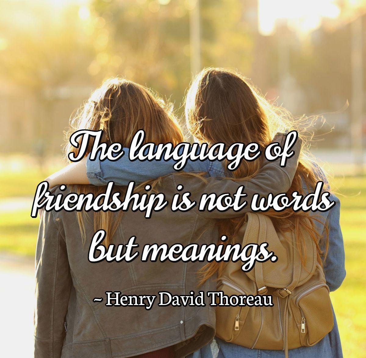 The language of friendship is not words but meanings.