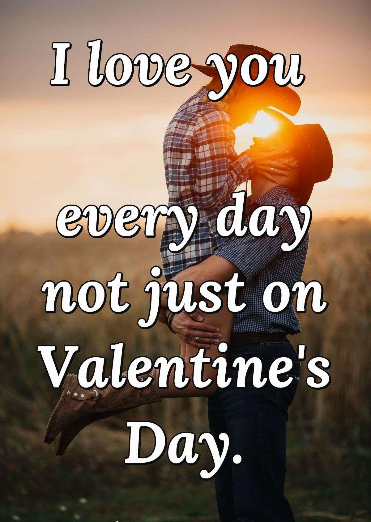 I love you every day not just on Valentine's Day.