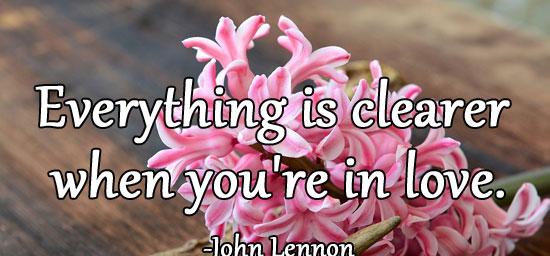 Everything is clearer when you're in love.