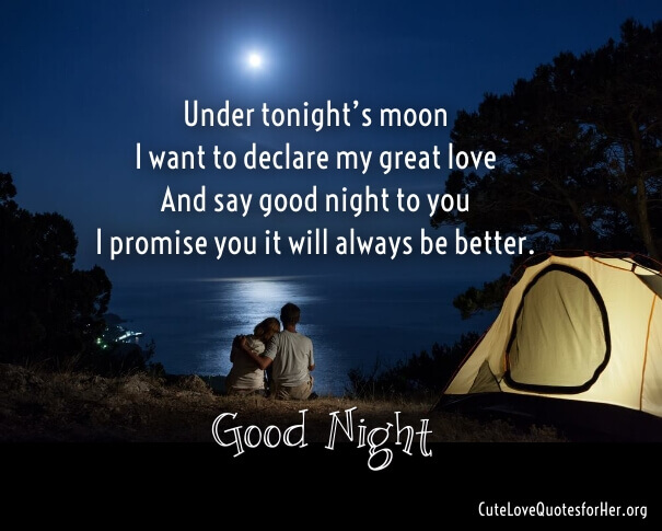 Good Night Love Poems for Her and Him with Romantic Images