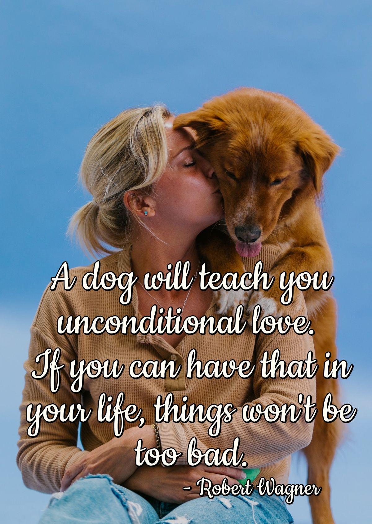 A dog will teach you unconditional love. If you can have that in your life, things won't be too bad.