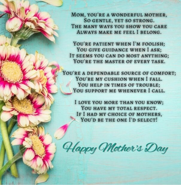 25 Mothers Day Love Poems 2022 to Make your Mom Emotional