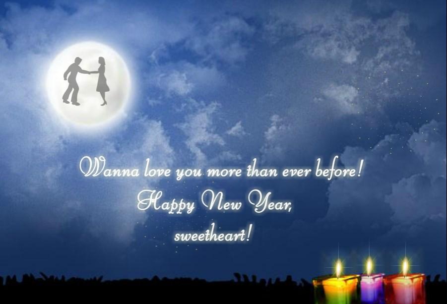 Romantic New Year Greeting Card