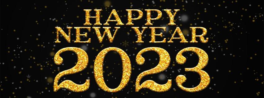 Simple Happy New Year 2023 Facebook Header Cover Image Free Download