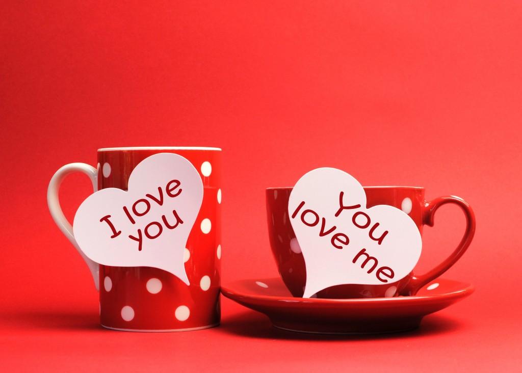 I love you on cups valentines day hd wallpaper image