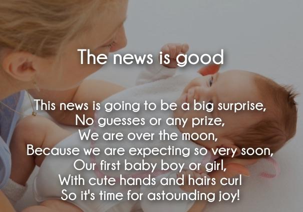 Pregnancy announcement poems from baby