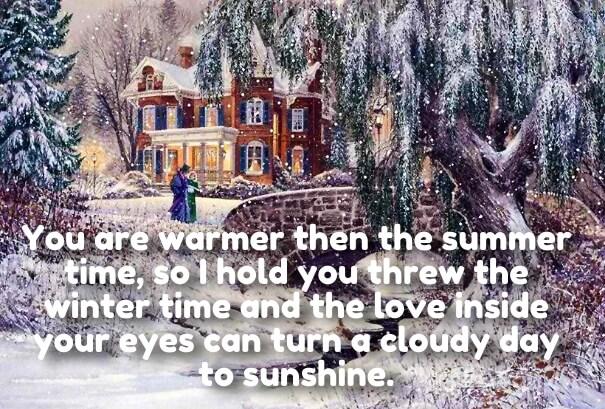 Snow Love Quotes for Christmas December winter