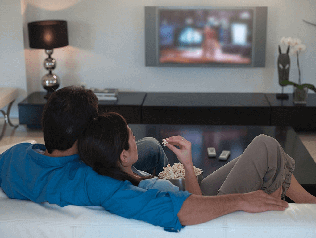 Couple Enjoy Movie Night