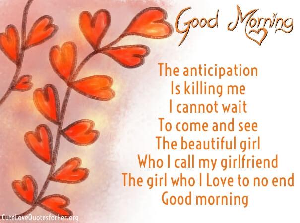 Good Morning Love Poems For Girlfriend Image