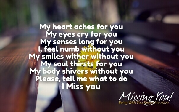 short missing you poems him her