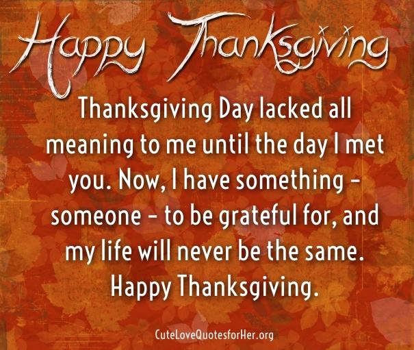 romantic thanksgiving day love sayings