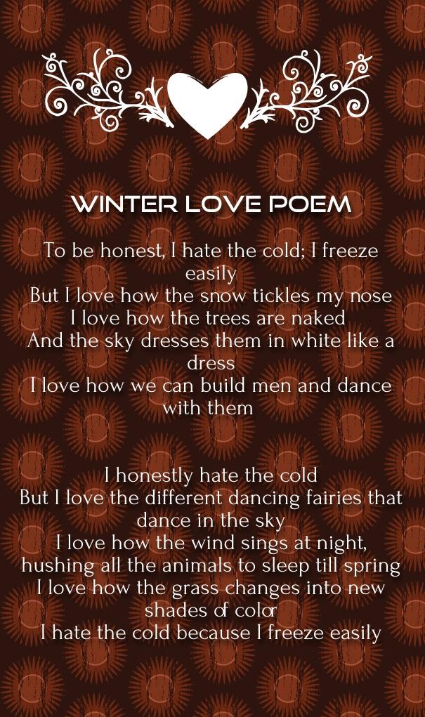 Romantic poems winter december