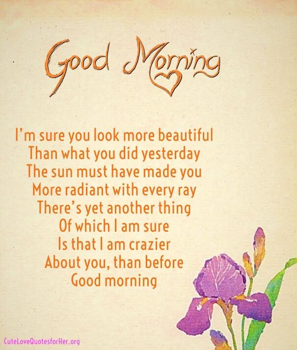 Good Morning Love Poems For Wife