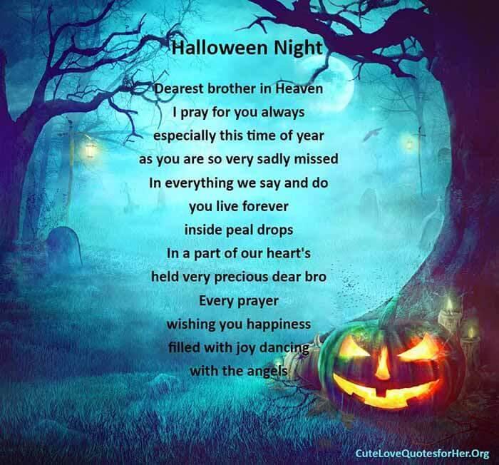 Halloween Night Poem For Brother In Heaven