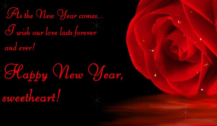 New Year Love Wishes For Her Greeting Card