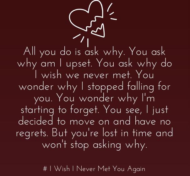 wish i never met you quotes